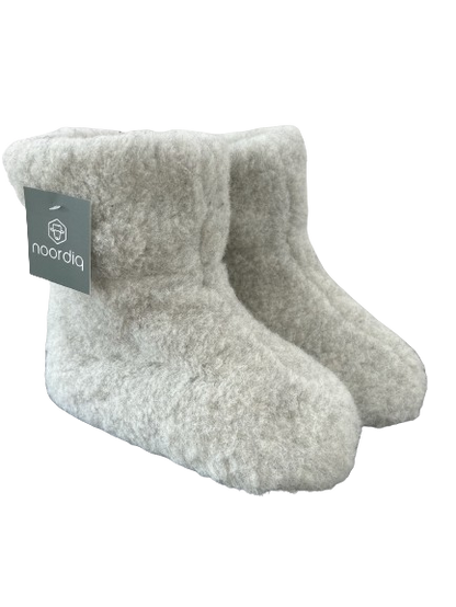 Noordiq merino wollen sloffen zwart met antislipzool voor warme voeten