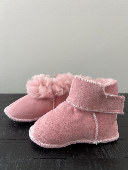 Pantoffel Schapenvacht Leer - Baby - Roze | Noordiq