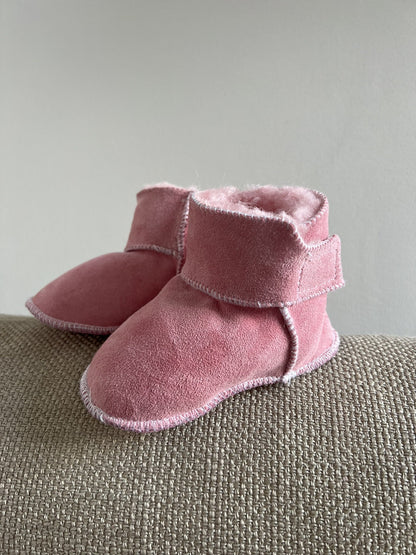 Pantoffel Schapenvacht Leer - Baby - Roze | Noordiq