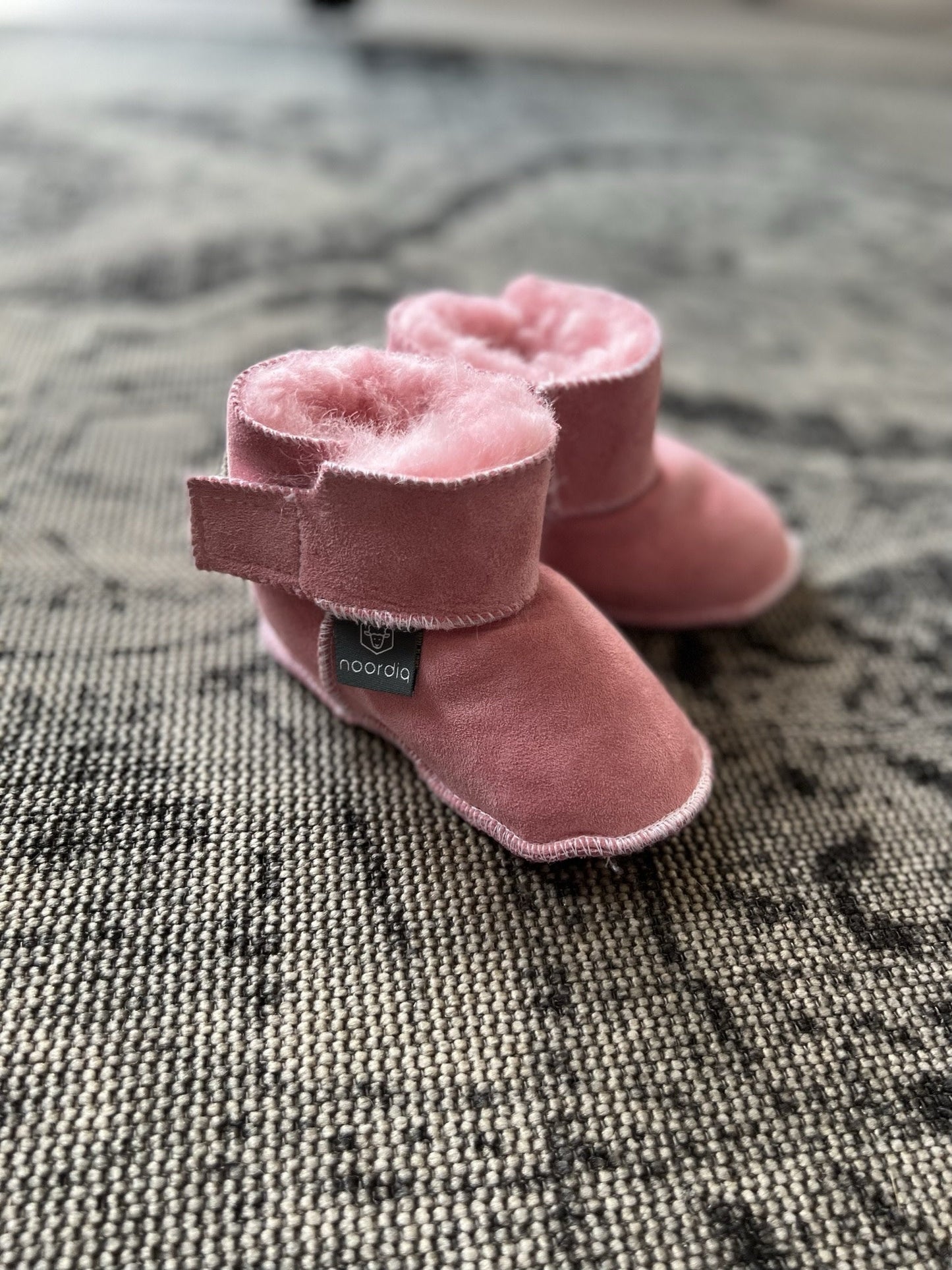 Pantoffel Schapenvacht Leer - Baby - Roze | Noordiq